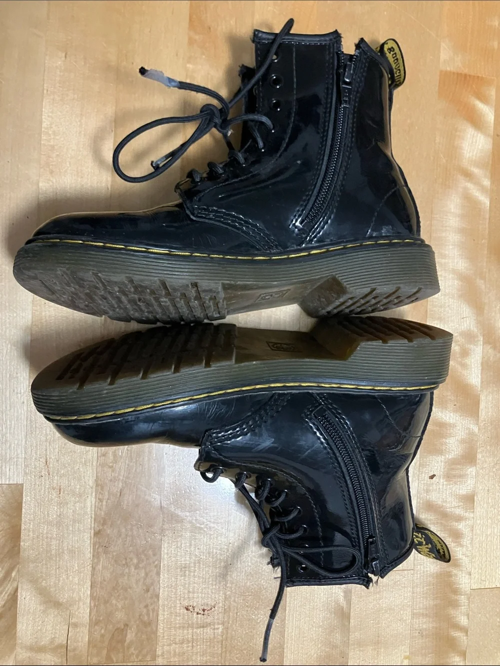 Dr. Martens Black High-Top Lace-Up Kids Boots